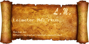 Leimeter Márkus névjegykártya
